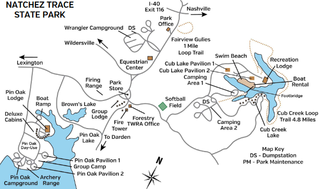 Natchez Trace State Park Map Basecamps – Natchez Trace State Park & Henry Horton State Park – Brat
