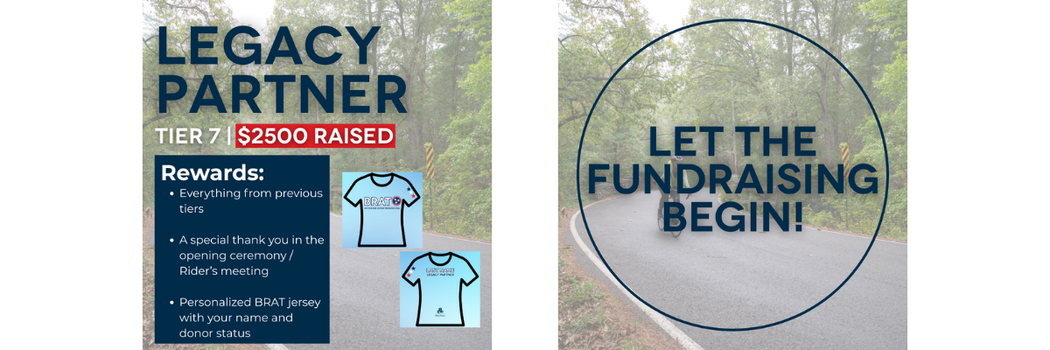 Tier 7 – Legacy Partner ($2,500) Leave a lasting mark on BRAT with premier recognition and a personalized jersey honoring your impact.